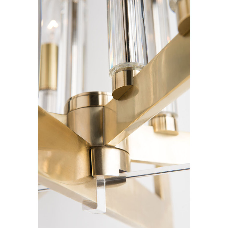 Wellington 8 - Light Chandelier, Aged Brass, 26.5" H x 17.5" W x 17.5" D