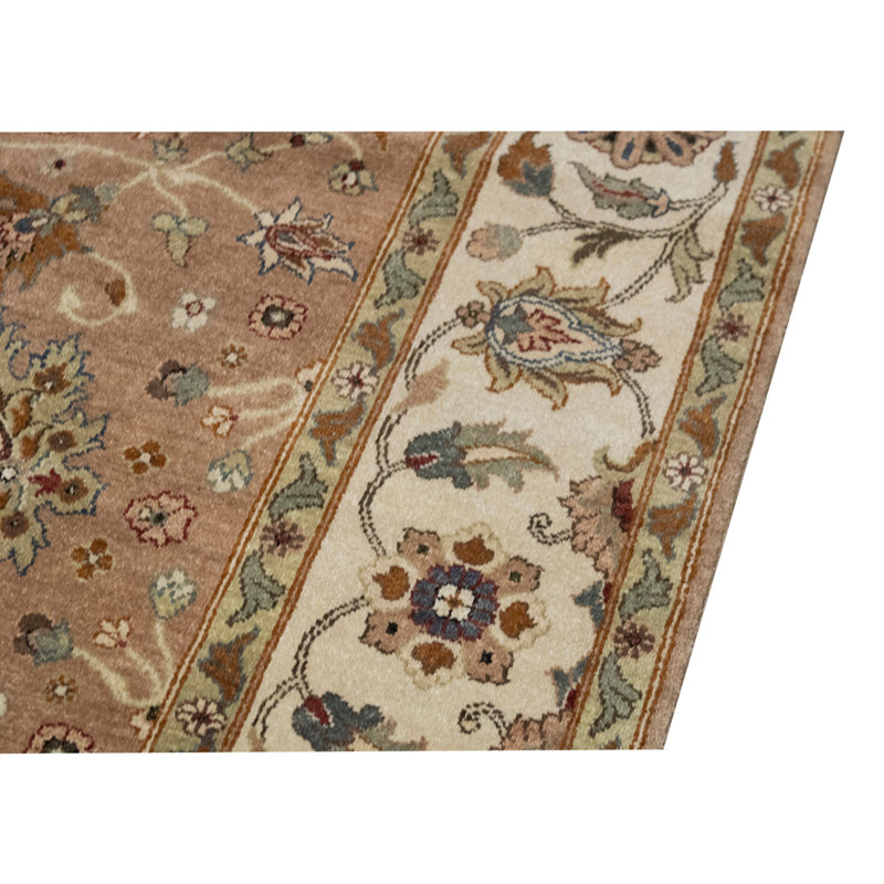 Tapis brun / ivoire / olive noué à la main de haute qualité