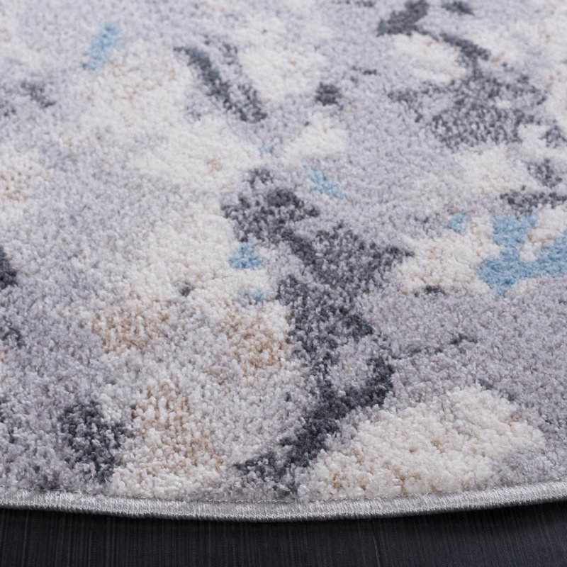 Ethellee Performance Abstract Rug, Round 6'7"