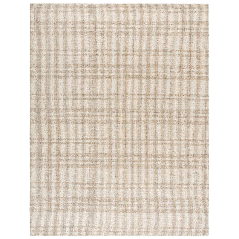 Abstract Hand Tufted Wool; Cotton Striped Indoor Rug, 8'-0" x 10'-0" Rectangle