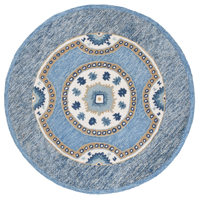Metro 708 Hand Tufted 80% Wool; 20% Cotton Geometric Rug, Round 6'