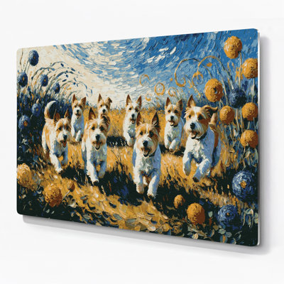 «Dogs Toy Fox Terrier», art mural en métal gris