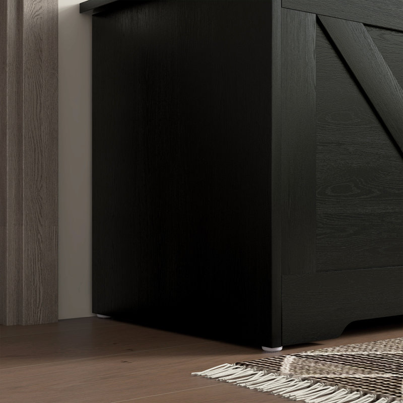 Coffre de rangement pour le salon, coffre à jouets en bois, l 31,5 po, Noir, noir, noir, noir