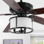 Ventilateur de plafond standard à 5 pales de 52 po avec télécommande et ensemble d'éclairage inclus Janovia