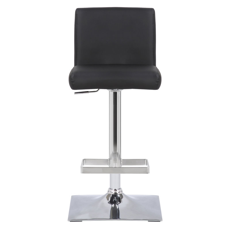 Alex Swivel Upholstered Adjustable Height Counter Stool with Metal Frame, Black