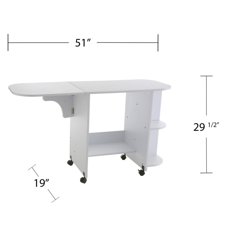 Sewing Table with Sewing Machine Platform and Wheels
