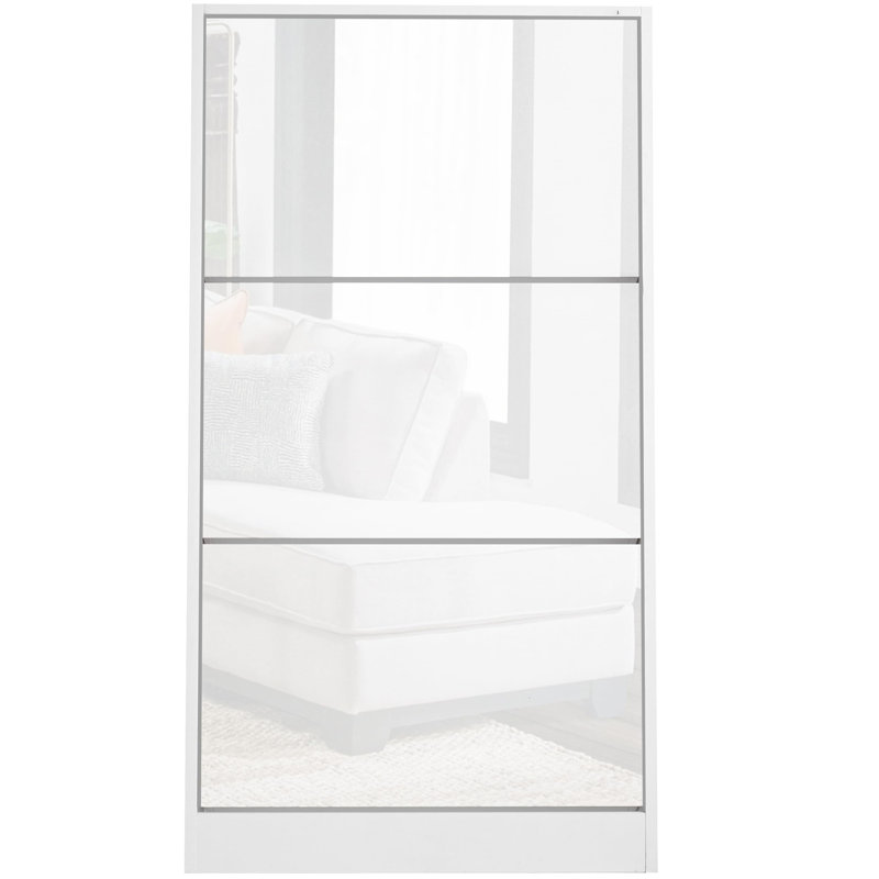 12 Pair Shoe Storage Cabinet, White 