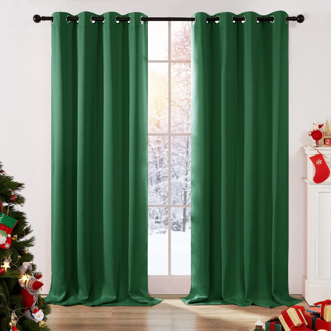 Polyester Blackout Grommet / Eyelet Curtain Pair
