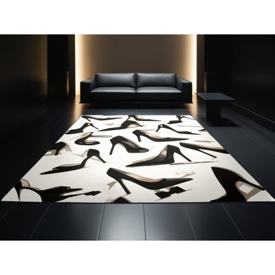 Tapis beige doux et moelleux Elwell