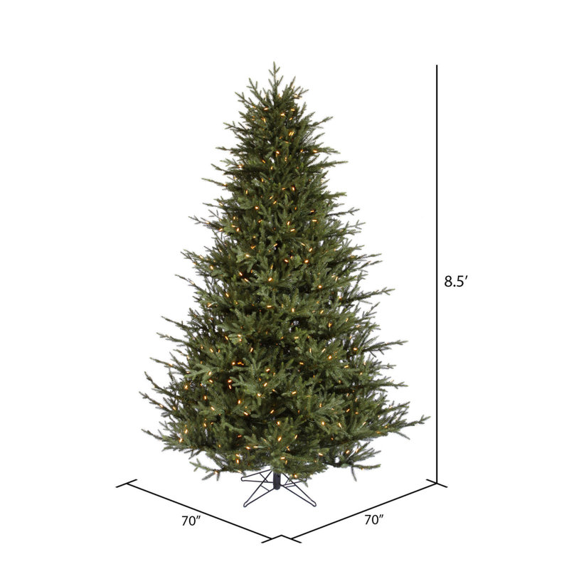 8.5" H Green Realistic Artificial Fir Christmas Tree with 1000 Lights LED Lights, 8.5' H