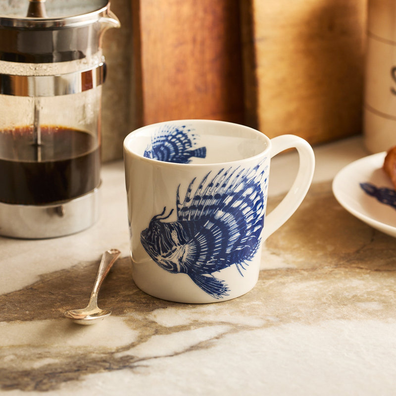 Spiky Fish Mug Porcelain