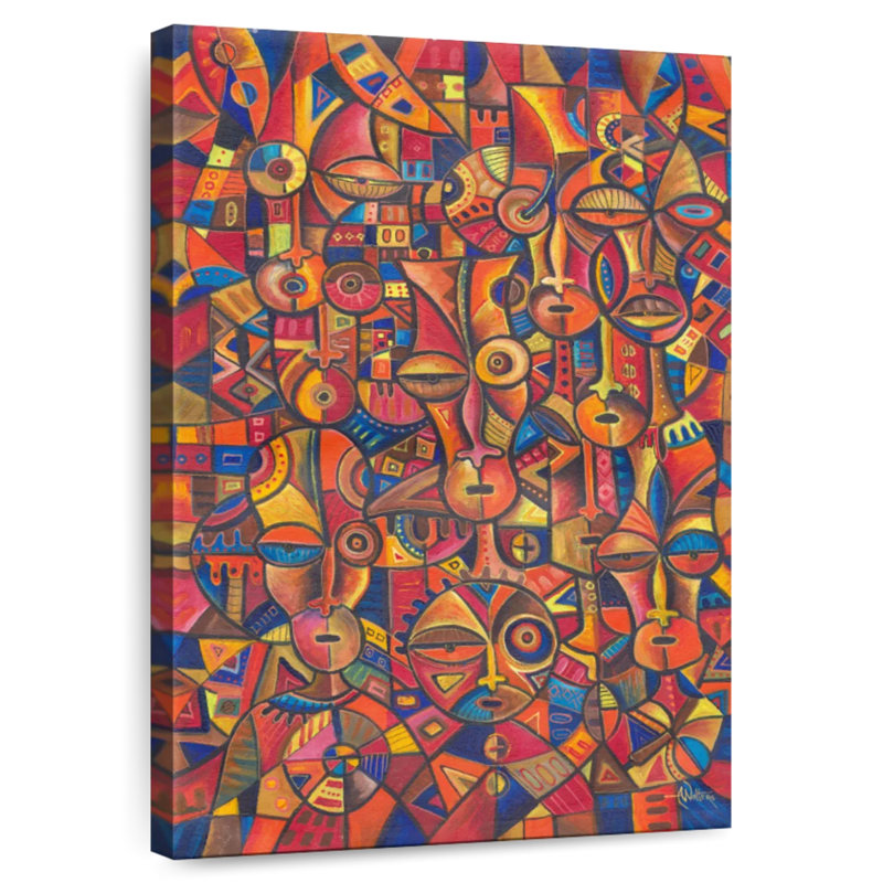 Leisha African Faces, 45" H x 30" W