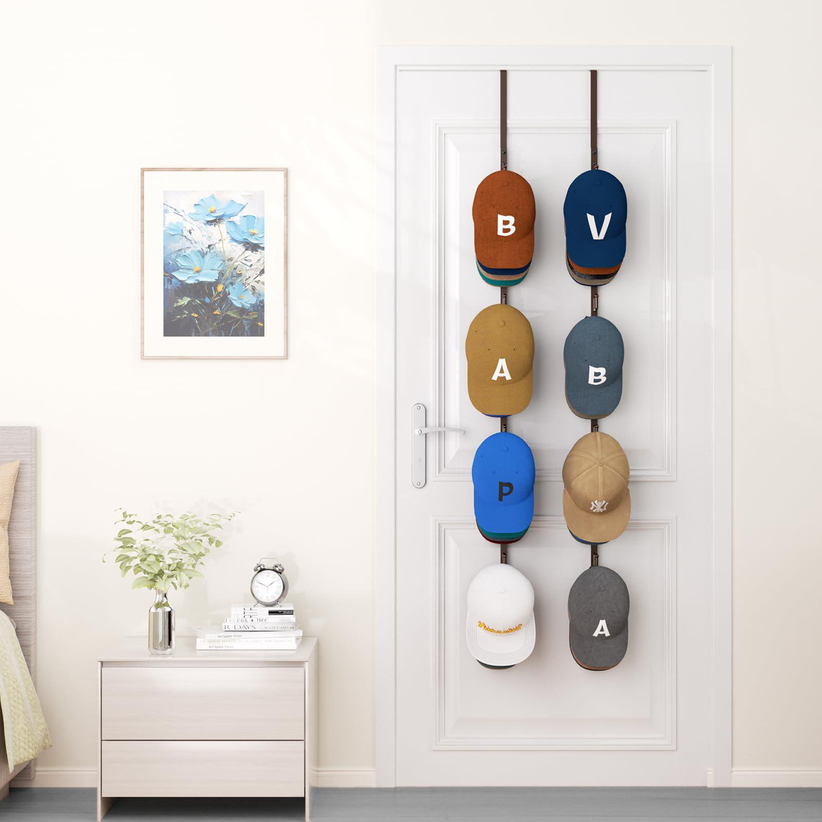Rebrilliant Over Door Hat Rack-Hat Organizer With 8 Hooks Design ...