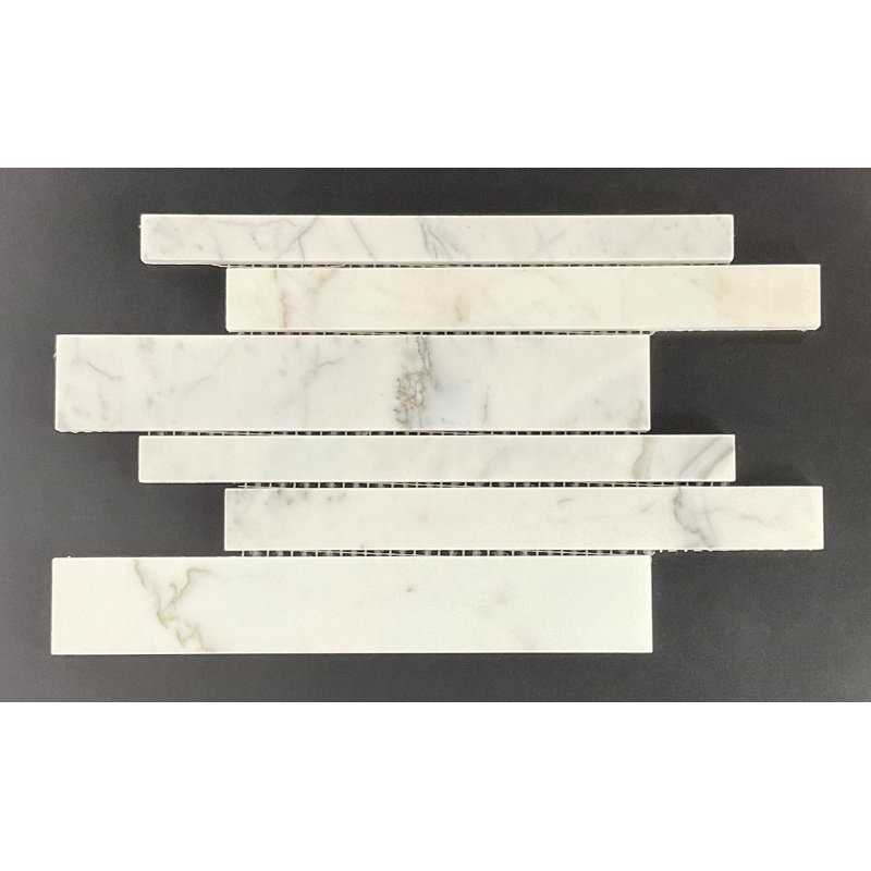 Calacatta Long Brick Marble Mosaic Tile