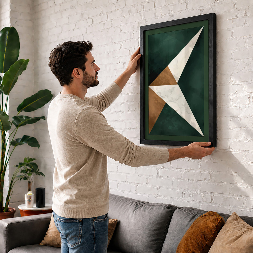 Geometric Star Minimalist Framed Art Print