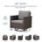 Naresa 6-Piece Outdoor Sofa Set, Wicker Patio Furniture Set With Fire Pit Table, All-Weather PE Wicker , Brown Wicker Beige Cusion-122660326