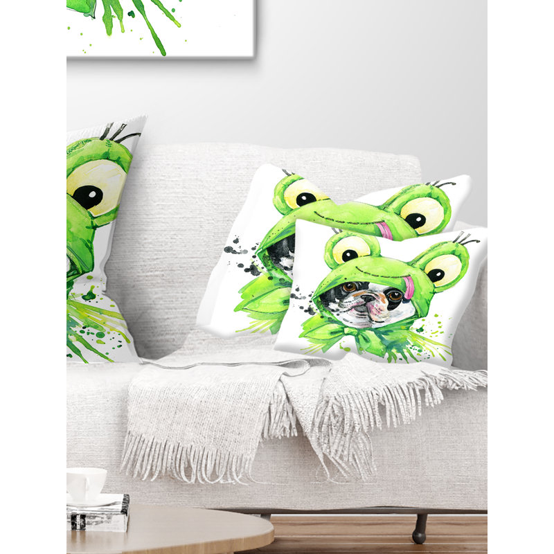 Coussin French Bulldog - imprimé animal, 12 po x 20 po, Rectangulaire
