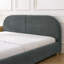 Structure de lit tapissier pour grand lit, style minimaliste moderne avec tête de lit haute incurvée, tissu de fil circulaire de qualité supérieure et support de pieds robuste, matelas non inclus-370297802