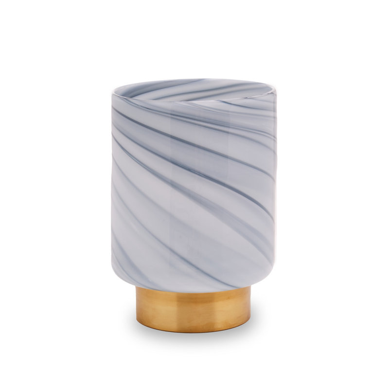 Cleo Small Amber Vase, 25cm H x 18cm W x 18cm D, Grey