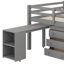 Lit mezzanine à profil bas avec armoires, tablettes et bureau portatif-980888711