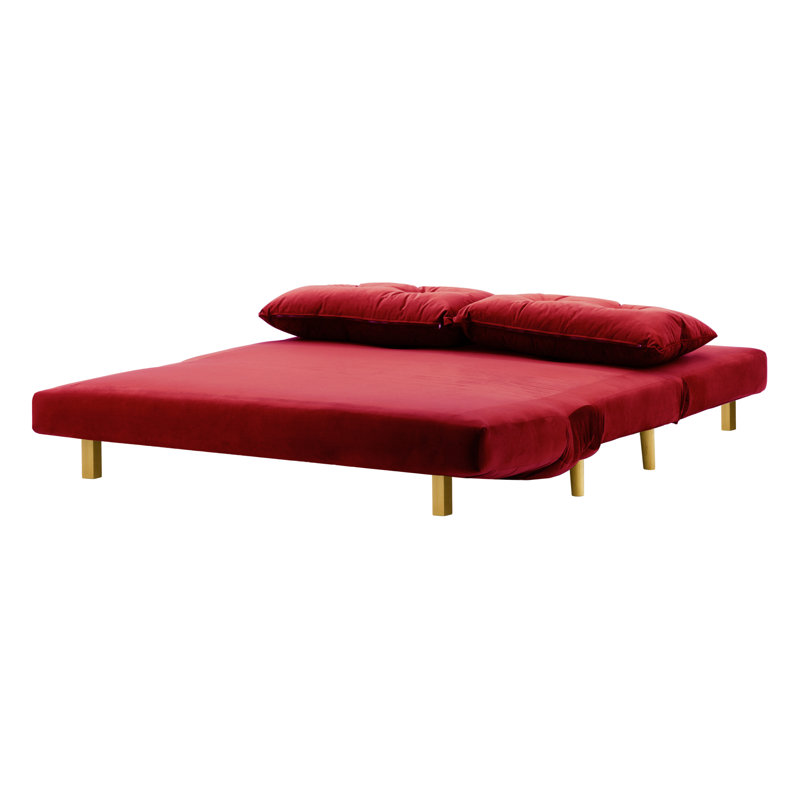 Varujhan 2 Seater Sofa Bed, Green, Light Oak,  78cm H X 142cm W X 90cm D