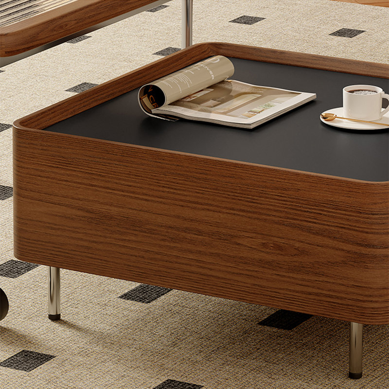 Square stone slab coffee table set