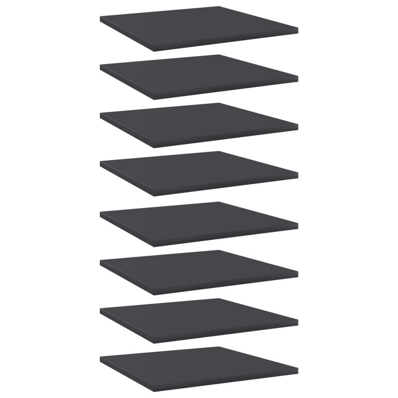 Bookshelf Boards 8 pcs Engineered Wood, (8 Shelves) 0.6" H x 31.5" W x 19.7" D, Brown