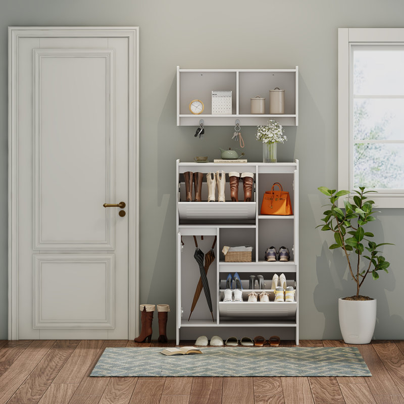Armoire à chaussures multifonctionnelle avec armoire murale