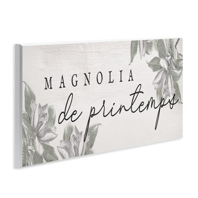 Spring Magnolia French Phrase Wall Plaque, design by Lil' Rue