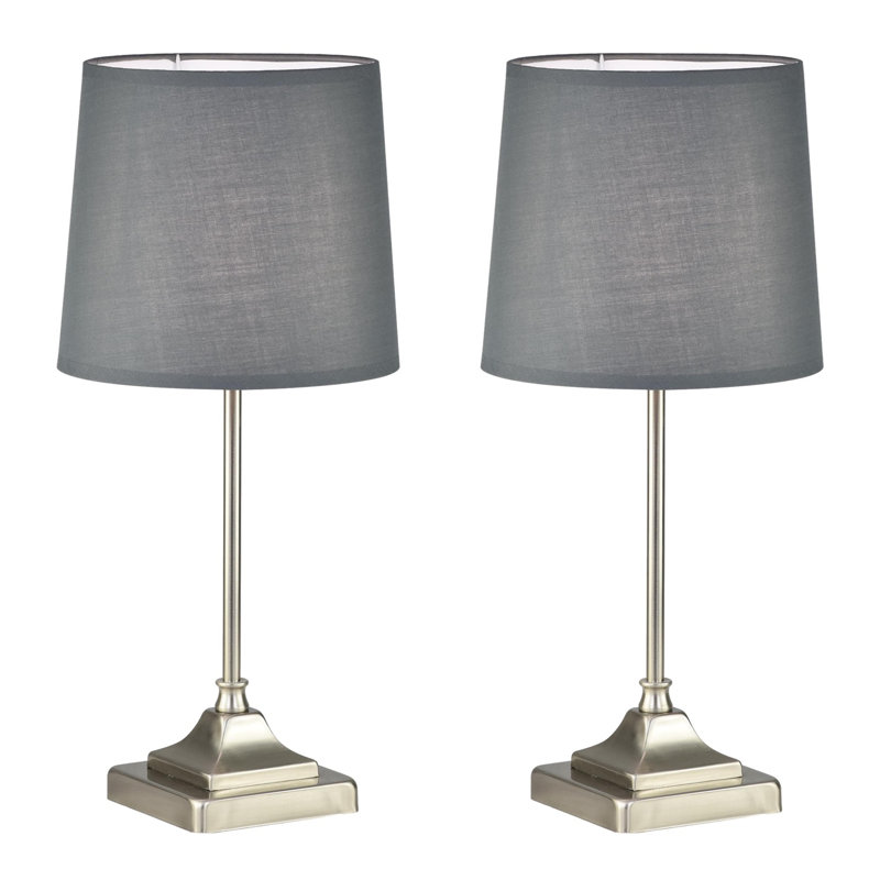 Britten Metal Table Lamp, Brushed Nickel, Grey
