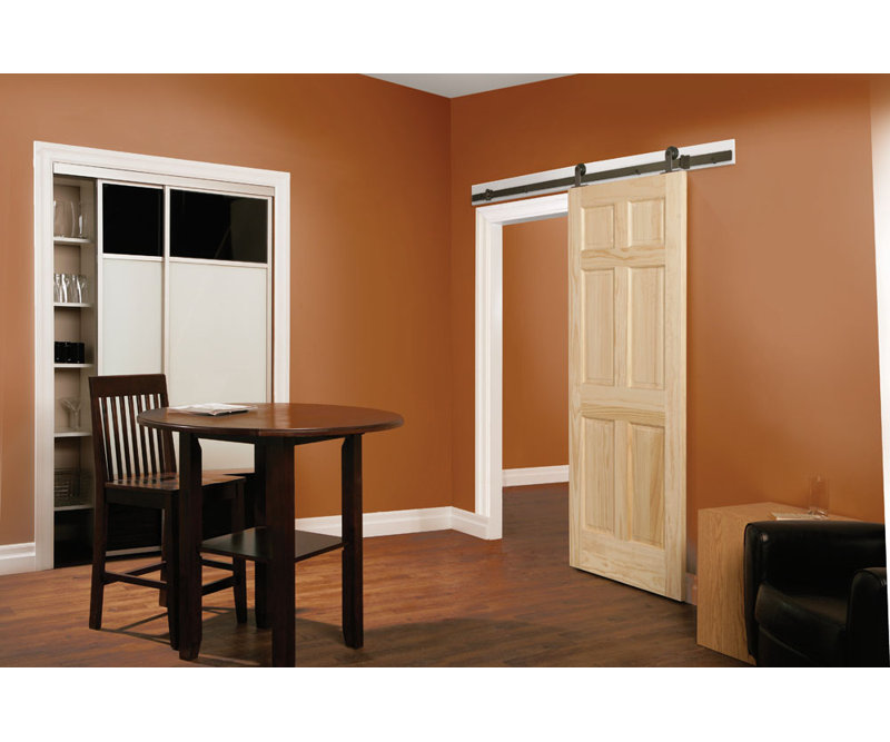 Spectrum Top of Door Standard Single Barn Door Hardware Kit, Antique Bronze, 78 in.