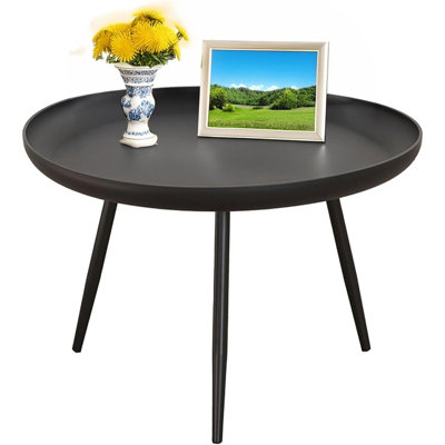 Table de bout ronde moderne avec 3 pieds et table d'appoint étroite pour le salon et la chambre à coucher
