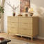 Commode double à 6 tiroirs Adkins, large commode en bois cannelée l 47,2 po avec rangement moderne pour chambre à coucher, salon et vestibule-234509552