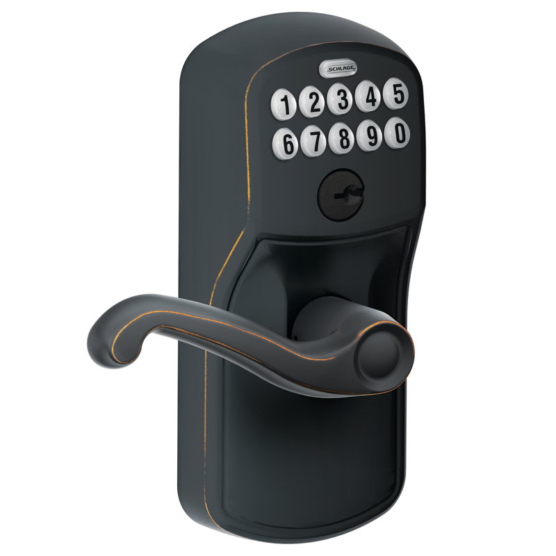 Flair Keypad Lever with Plymouth Trim, Aged Bronze
