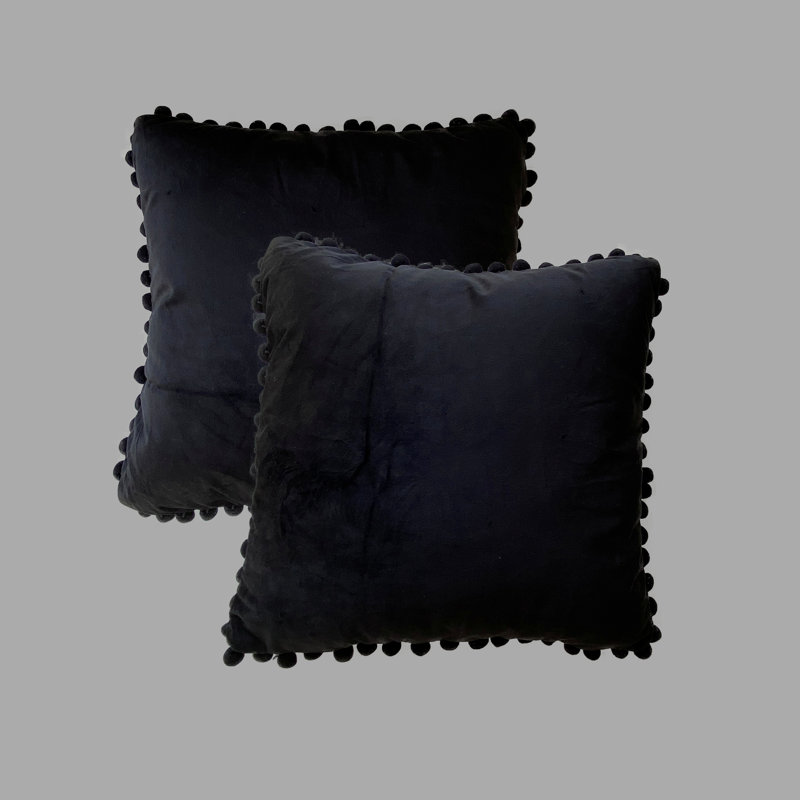 Housse de coussin carrée, Noir