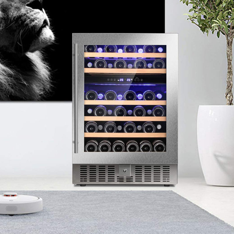 YUKOOL Dual Zone 23.43'' Freestanding 46 Bottle Wine Refrigerator
