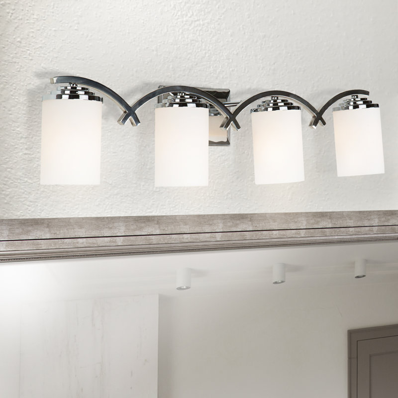 Éclairage pour salle de bain 4 lumières, Chrome
