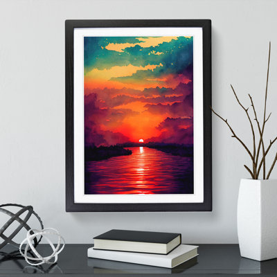 Sunset Lake No.6 - Single Picture Frame Painting