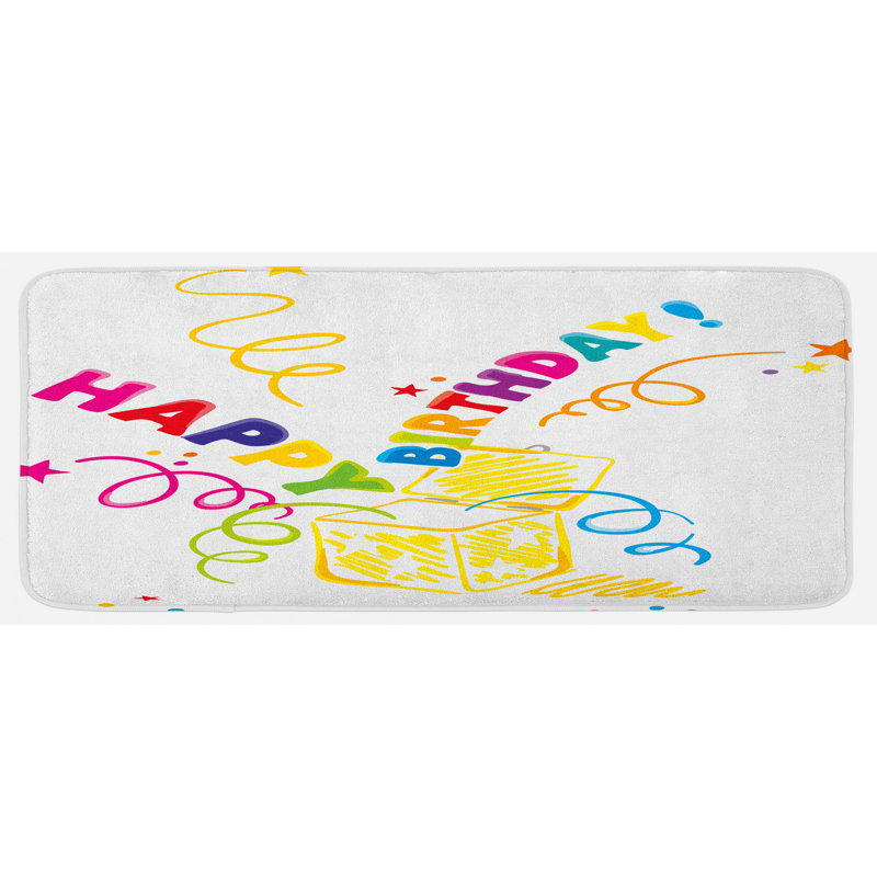 Tapis de cuisine en multicolore doodle style joyeuse avec thème surprise
