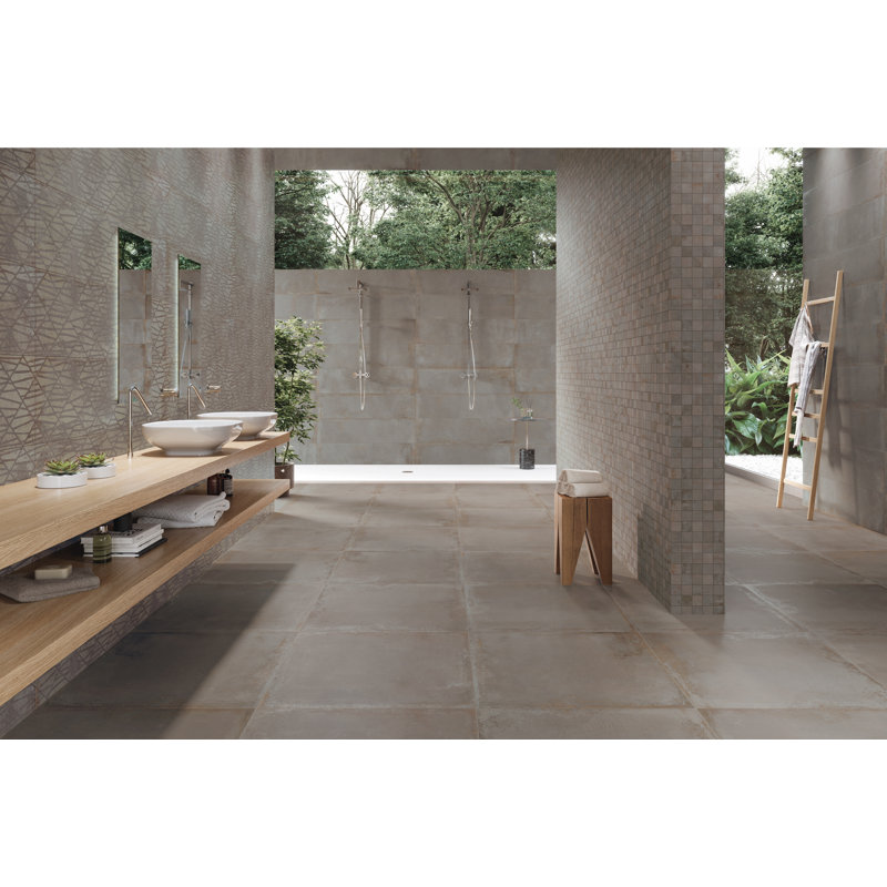 24" x 47" Porcelain Wall & Floor Tile, Gray