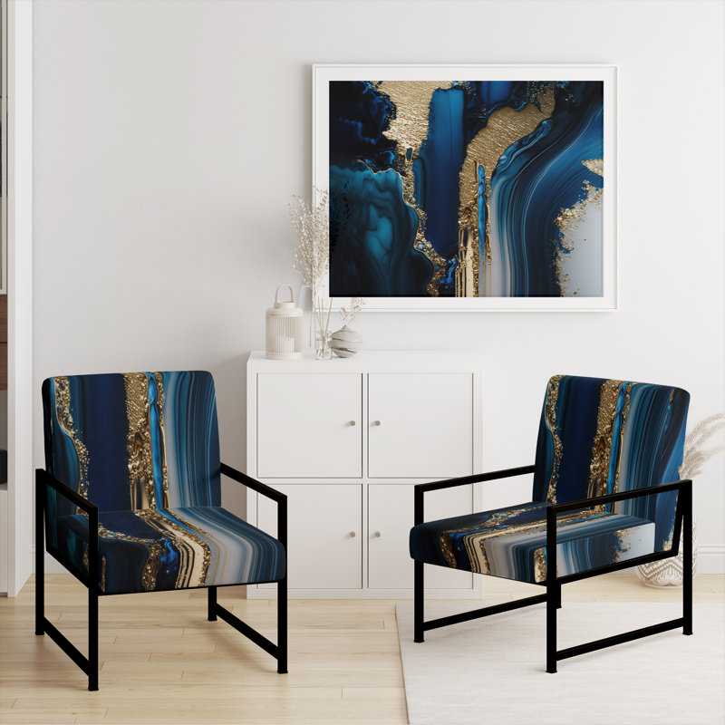 Cuscute - Fauteuil rembourré en marbre, Noir, noir, noir, noir