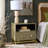 Elegant Wes 23'' W Nightstand – Stylish Neutral Taupe Finish with Brass Accents, Glam Bedroom Table