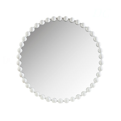 Beaded Round Wall Mirror 36"D