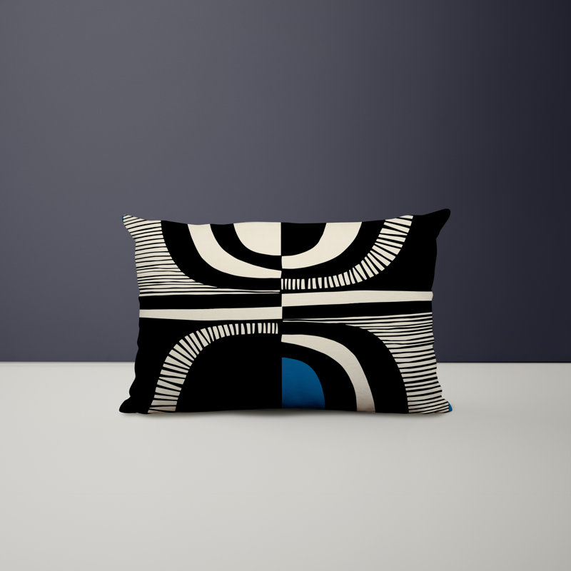 Chamu Polyester/Polyester Blend Lumbar Rectangular Indoor/Outdoor Pillow Cover & Insert, Turquoise, 14"H x 20"W