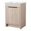 Meuble-lavabo de salle de bain avec comptoir en céramique - 2 portes autoportantes à fermeture en douceur et tablette réglable à décor moderne en chêne massif avec base en contreplaqué pour une utilisation durable-917222952-917222953