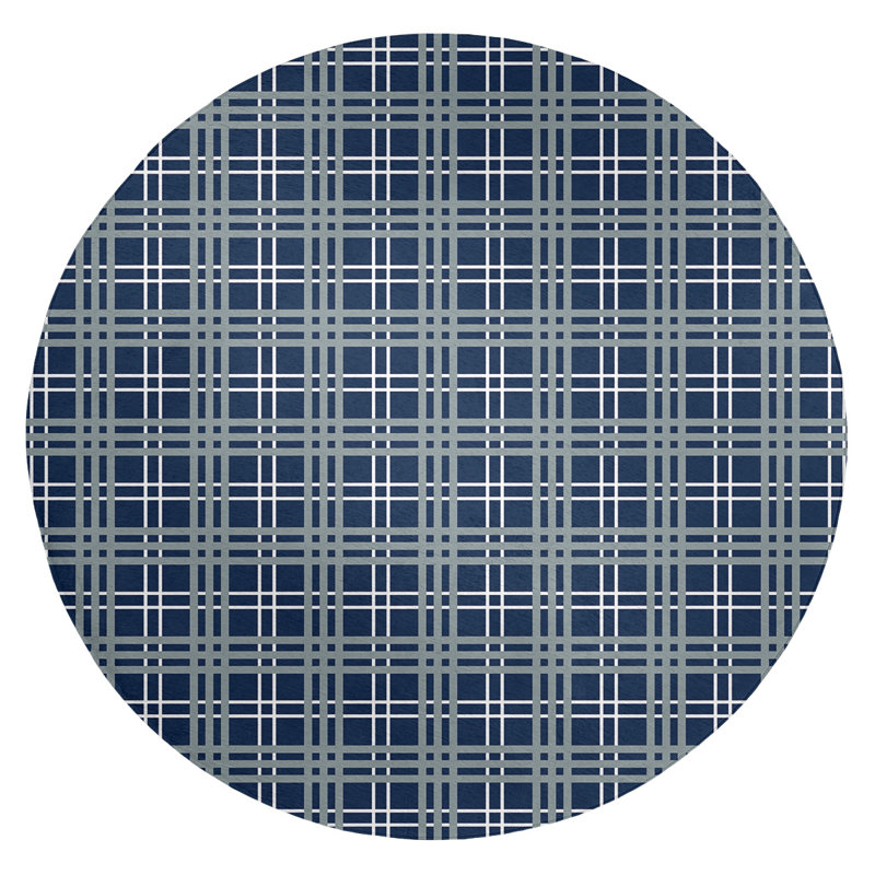 Plaid Indoor Rug, Round 5'