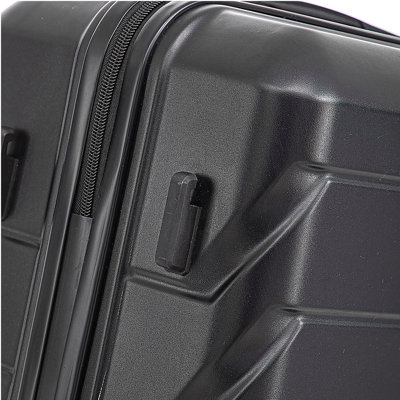 28 Inch ABS Hard Shell Large Travel Checked Luggage - Scratch Resistant Surface Four Multi-Directional Wheels,  With Combination Lock and Side Hooks .(Black)
