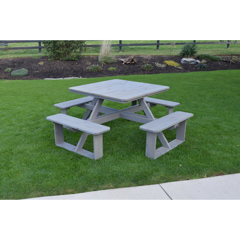 Table de pique-nique Law-Simmonds, Teinture grise, L 75 po x l 75 po x H 30 po, Non
