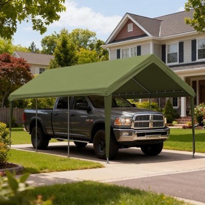 Housse de remplacement pour auvent 12 'X 20', abri de voiture imperméable et protégé contre les rayons UV avec cordes élastiques
