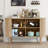 Sideboard Buffer Cabinet with Fluted Slide Doors-1171945751
